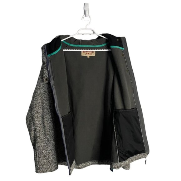 Redhill Brand Women's Black Marled Wool Knit Full Zip Hooded Jacket - Picture 10 of 11